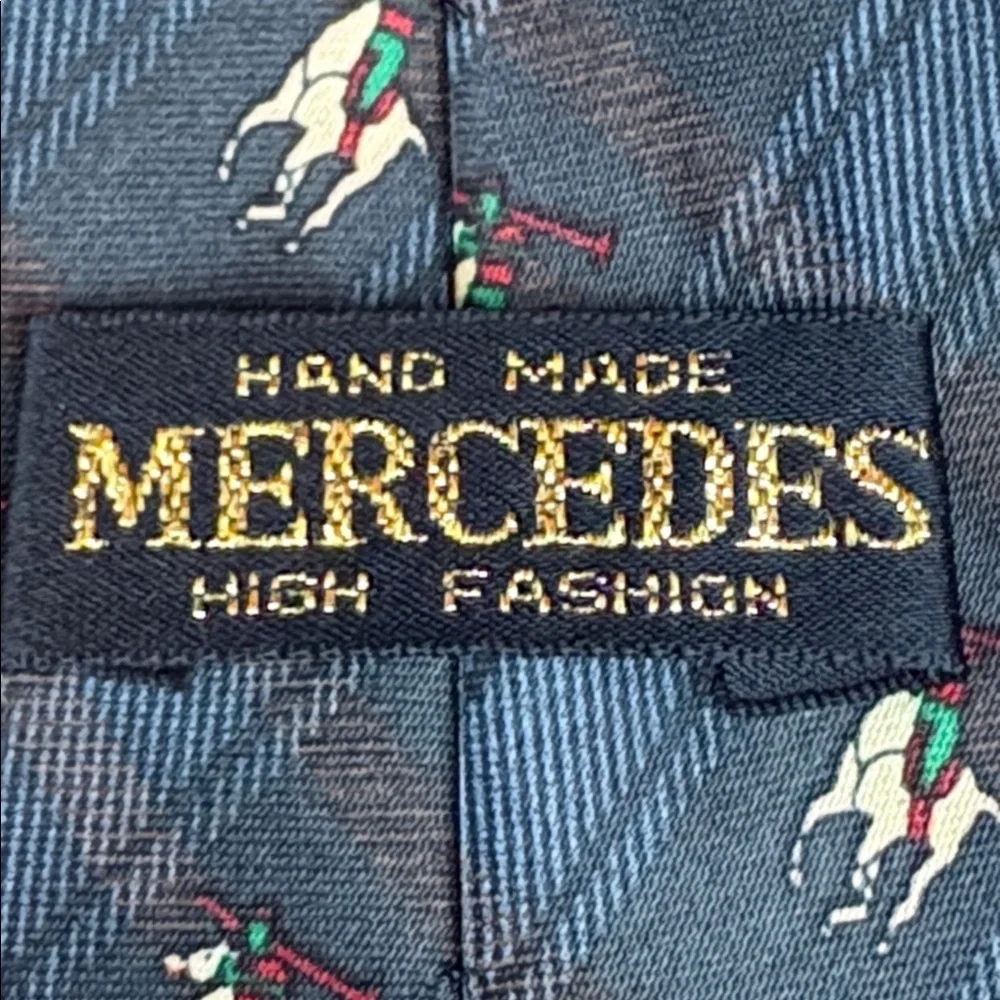 Mercedes Neck Tie‎ Blue & Red Silk